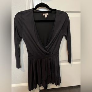 Charcoal Grey Wrap Romper- XS